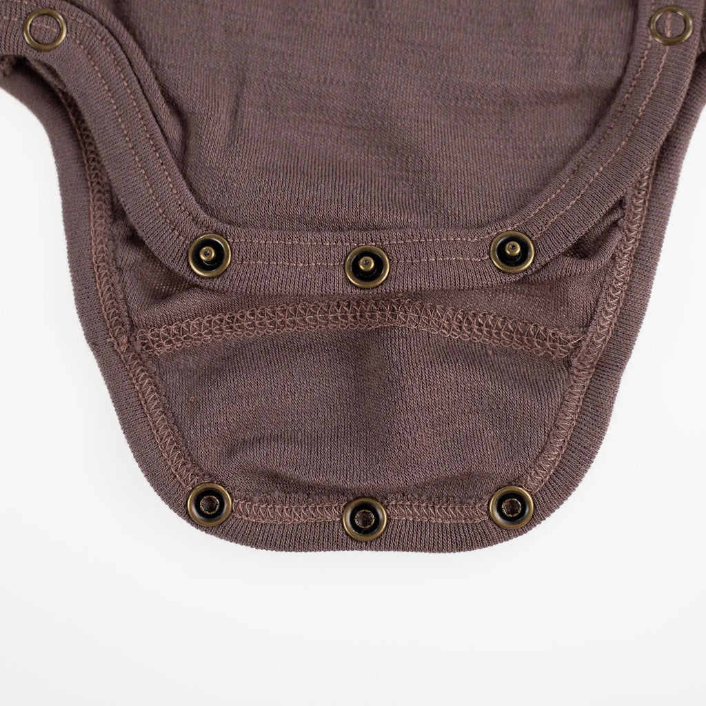 Long-sleeved Merino wool wrap-around bodysuit