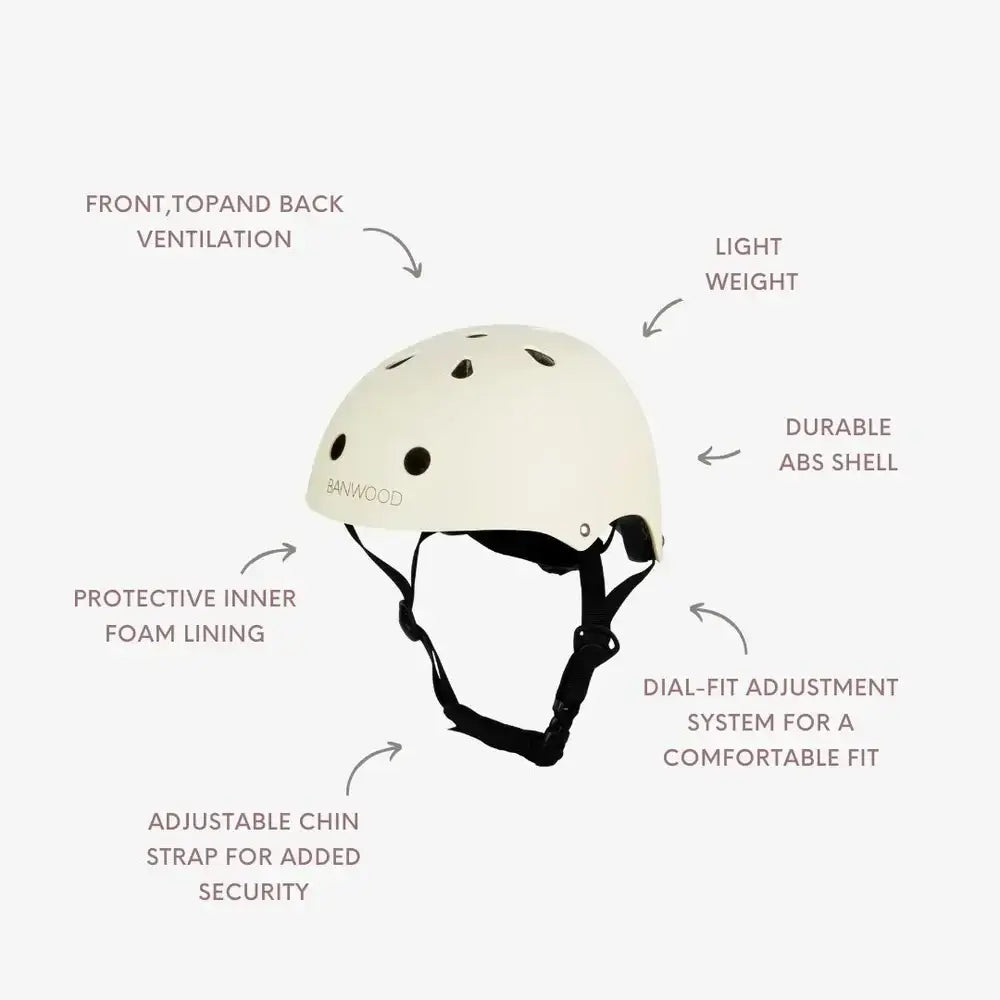 Set Banwood First Go: Bicicletta Senza Pedali 12" e Casco Crema