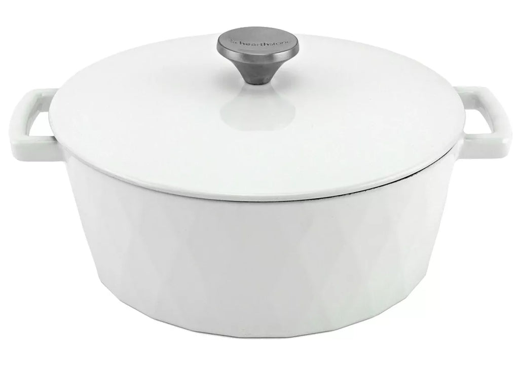 Cocotte Diamond in ghisa smaltata Bianca