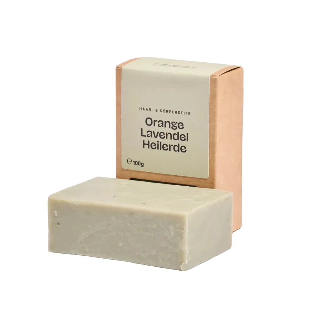 sapone solido capelli corpo arancia lavanda argilla verde
