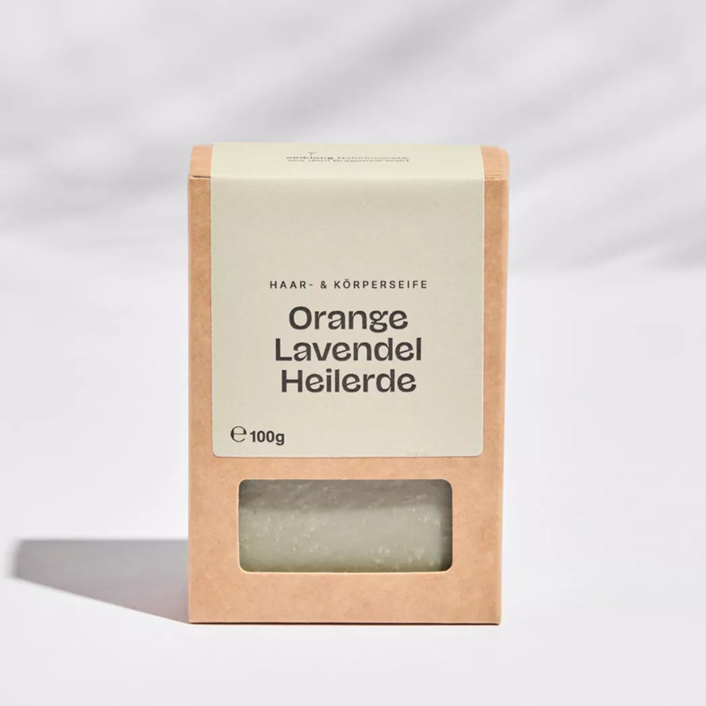 sapone solido capelli corpo arancia lavanda argilla verde
