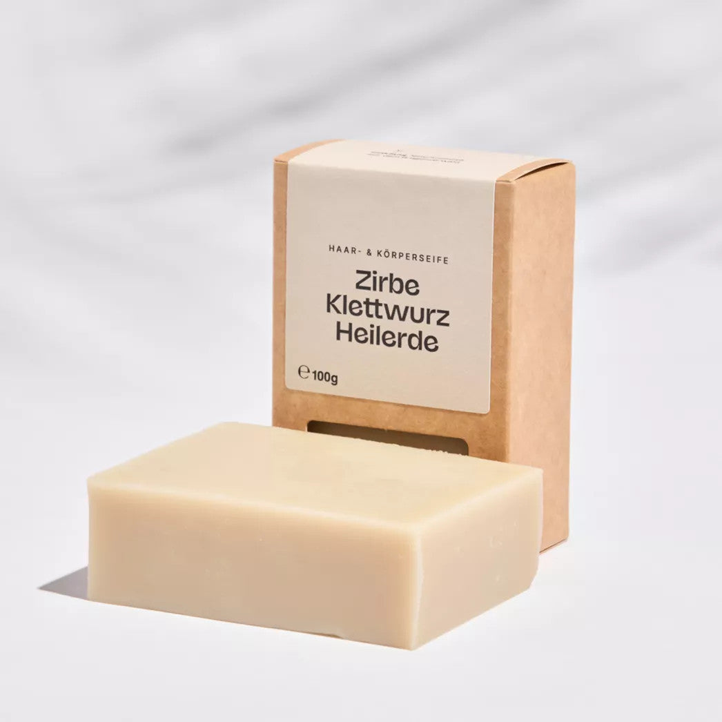 sapone solido capelli corpo pino cembro bardana argilla
