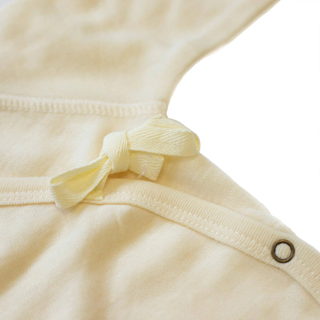 Merino Wool Baby Sleepsuit with Feet – Kimono Style