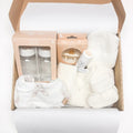 gift box baby coccole di lana panna