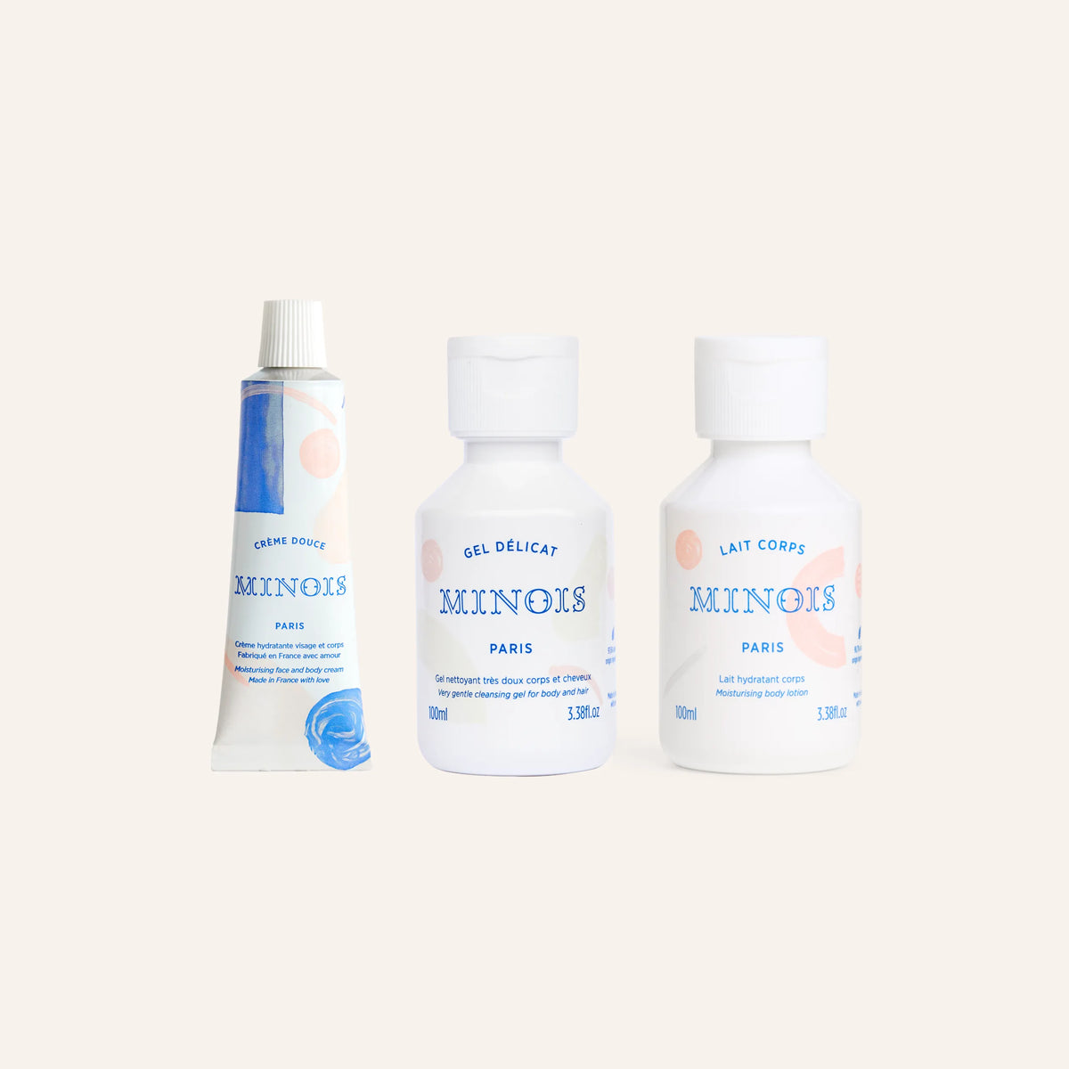 Minois Paris 3 Travel Size | Crema, Detergente & Latte Corpo
