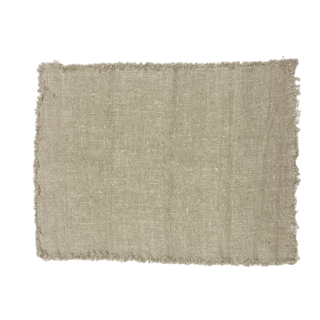 Set 2 Tovagliette 100% Lino con frange