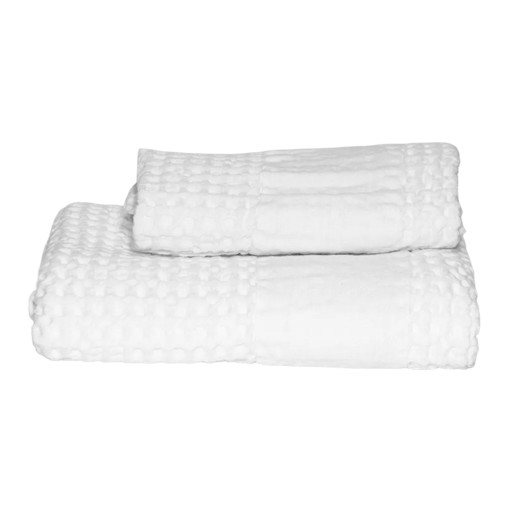 Pure Waffle Towel Set with Linen Border