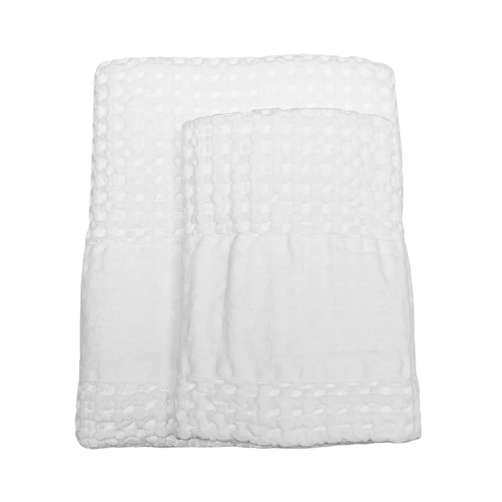 Pure Waffle Towel Set with Linen Border