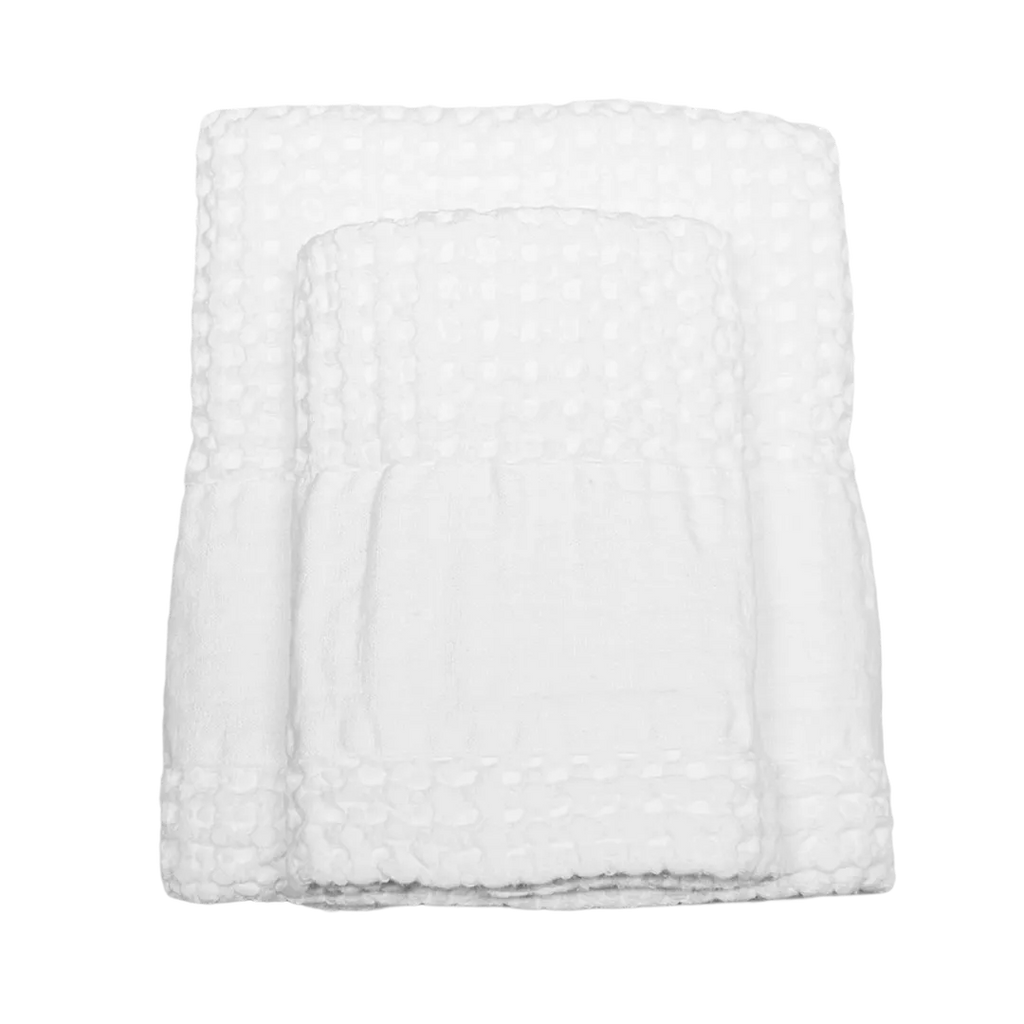 Pure Waffle Towel Set with Linen Border