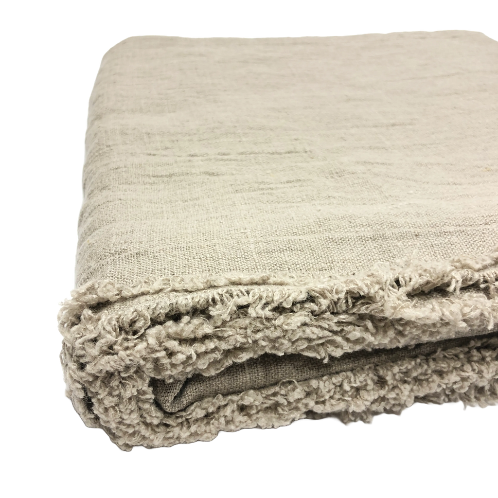 Fringed tablecloth 100% linen - 250gsm