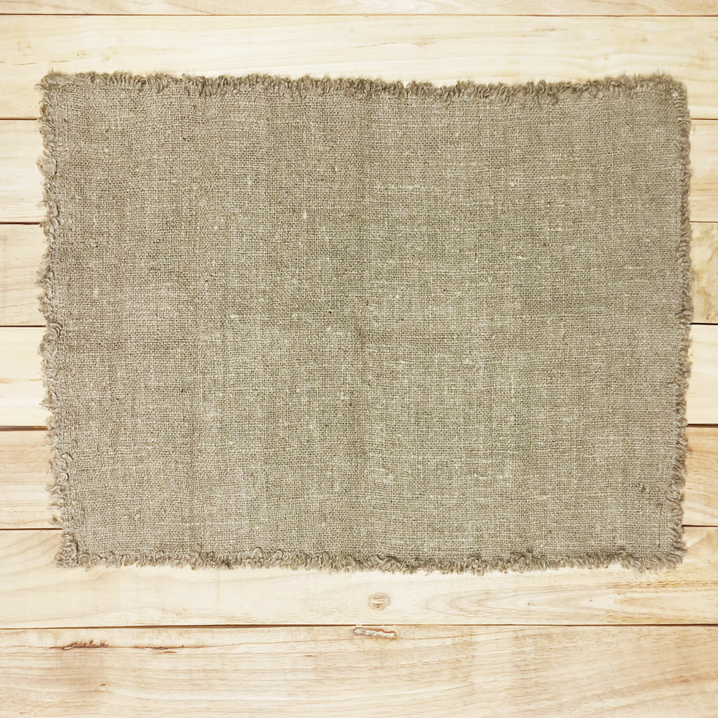 Set 2 Tovagliette 100% Lino con frange