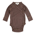 Long-sleeved Merino wool wrap-around bodysuit